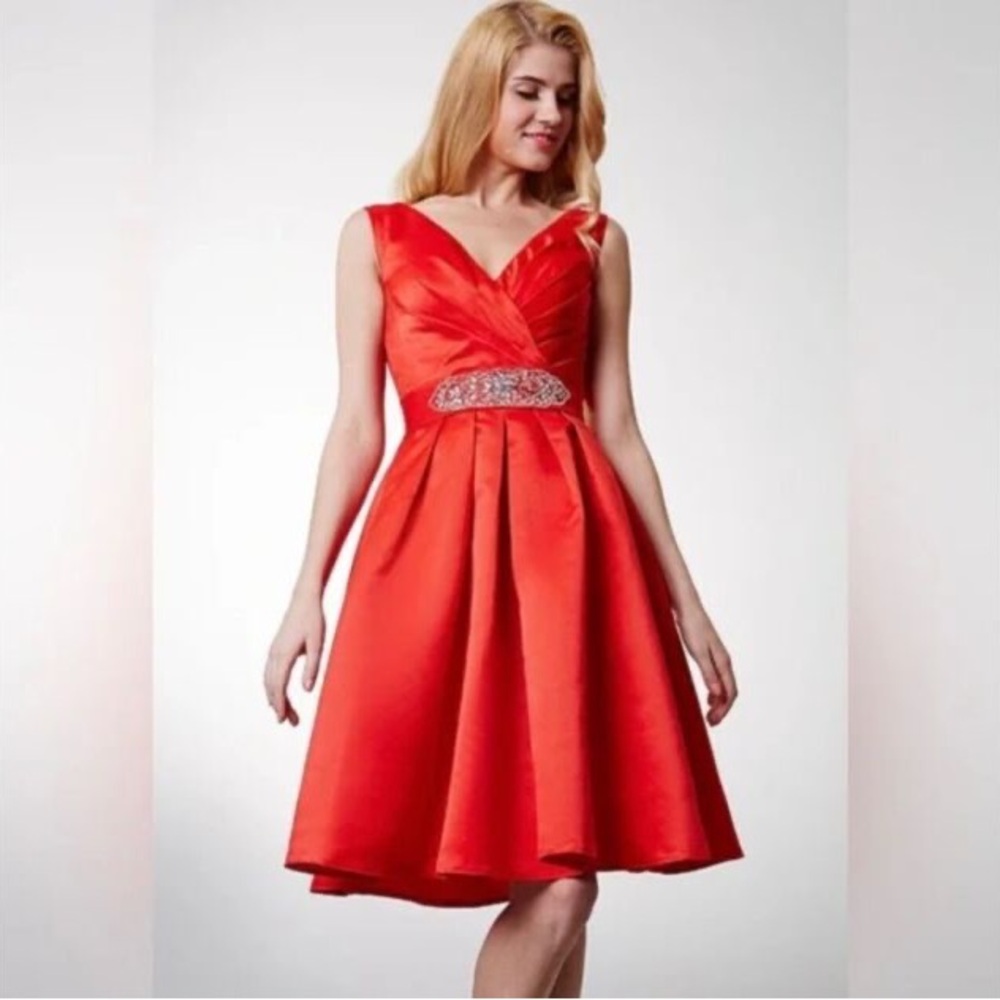 Allure Satin Bridesmaid Dress Style 1300 In Scarlet